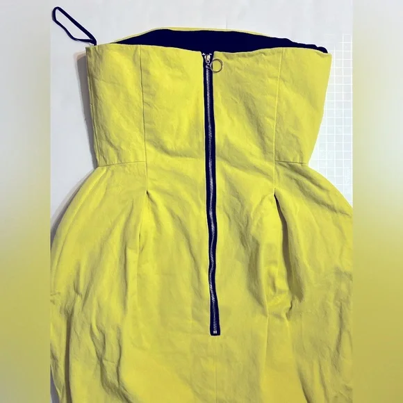 NWT PFEIFFER Noah Strapless Dress in Yellow, size S